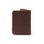 This is a red brown leather business card holder wallet back.