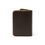 This is a dark brown leather business card holder wallet back.