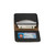 This is a red brown leather business card holder wallet laying flat and open.