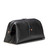 This is a black leather toiletry bag on the back side.