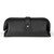 This is a black leather toiletry bag from the back.