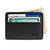 This is the front of a full black leather wallet.