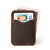 This is a dark brown leather wallet standing with cash.