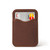 This is a red brown leather wallet standing with no cash.
