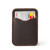 This is a black leather wallet standing with no cash.