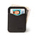 This is a black leather wallet standing with cash.