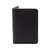 This is a thin black leather wallet front.