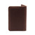 This is a thin red brown leather wallet back.
