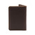 This is a thin dark brown leather wallet back.