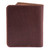 This is the back of a red brown large bifold leather wallet.