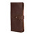 This is the side of a red brown really large leather wallet.