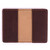 This is the interior of a red brown leather business card holder wallet.