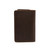 This is the back of a dark brown leather business card holder wallet.