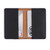 This is the interior of a black leather business card holder wallet.