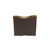 This is the top of a thin dark brown leather card sleeve wallet.