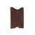 This is the side of a thin red brown leather card sleeve wallet.