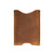 This is the front of a thin tan brown leather card sleeve wallet.