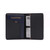 This is the inside of a black leather passport wallet.