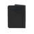 This is the back of a black leather passport wallet.