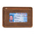 This is the front of a full tan brown leather wallet.