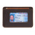 This is a dark brown front pocket leather wallet from the front view.