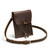 This is a dark brown leather satchel that is thin from the front side.