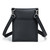 This is a black leather satchel that is thin from the back.