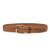 This is a size 38 black  thick leather belt from the front.
