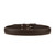 This is a size 34 dark brown  thick leather belt from the back.