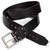 This is a dark brown leather belt with no stitching and made with thick leather.