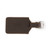 This is a dark brown leather luggage tag that is backward and to  be an ID Badge Holder.