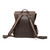 This dark brown leather backpack is comfortable on the backside