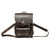 This dark brown leather backpack has a front pocket and a flap on the front.