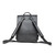 This black leather backpack has two shoulder straps on the back.