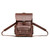 This is a front side picture of our red brown thin leather backpack that men and women love.