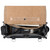 This is the top open view of a black rounded leather satchel.