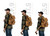 This is a size comparison of the front pocket leather backpack from the side.
