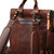 Our Medium All In One Backpack in reddish brown-up close