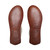 These are the bottoms of the sheepskin moccasins showing that there is a completely flat bottom with our logo on it. Made by Saddleback