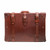 Front profile of the chestnut medium suitcase in the grandfather collection. Made by Saddleback