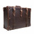 Dark coffee brown medium suitcase with side view. Made by Saddleback