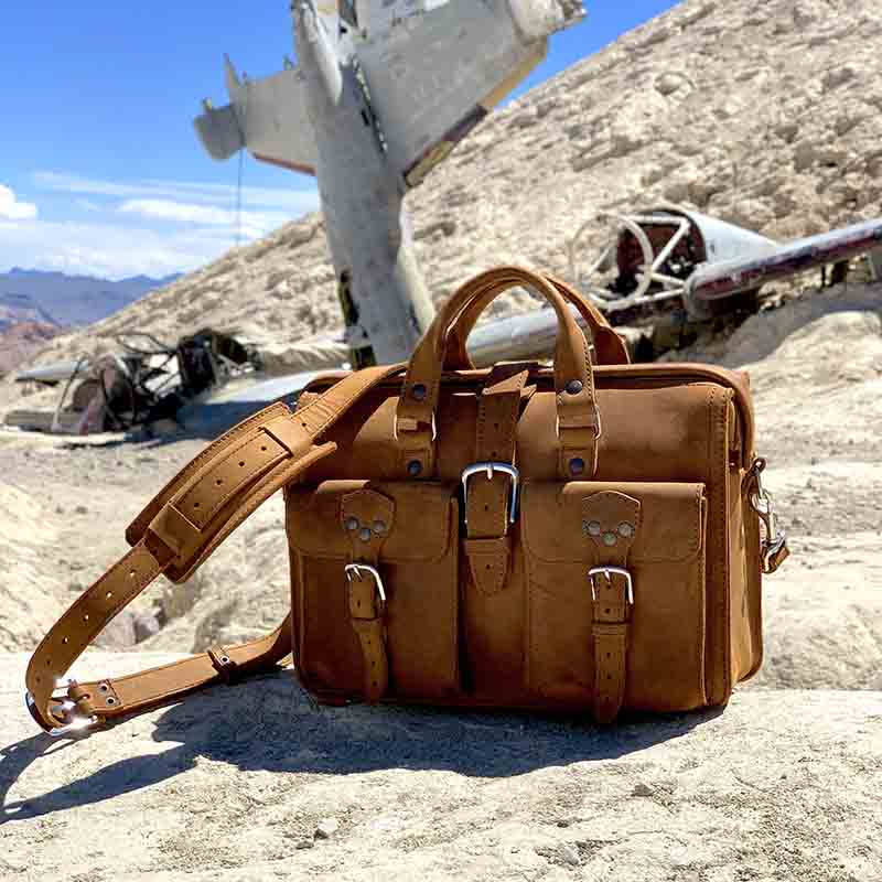 The full grain leather flight bag is over-engineered and built with the strongest materials possible to create a long lasting product.
