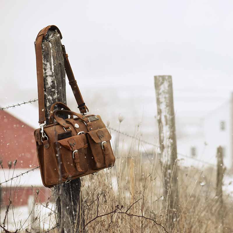 The Flight Bag is made of the most robust leather and is reinforced at all stress points with rivets and hidden polyester strapping, ensuring that it will last for many years.