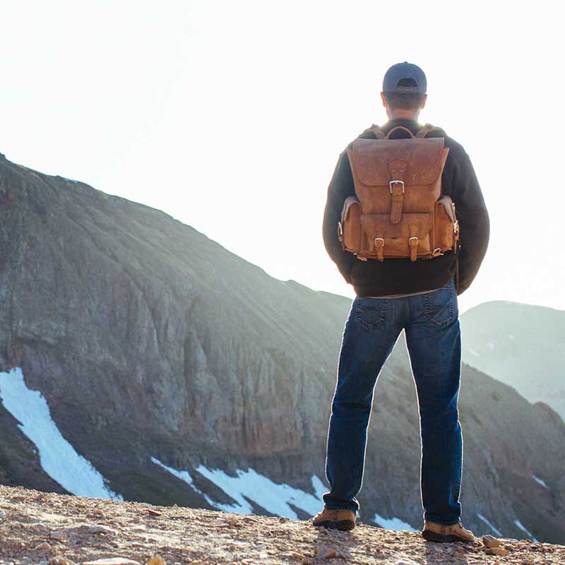This front pocket full grain leather backpack is designed for durability, with features such as reinforced seams and heavy-duty hardware.
