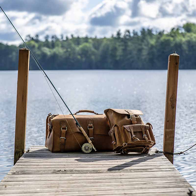 The 27" Leather Duffle Bag is perfect for a week or longer of travel, with a durable build and plenty of storage.
