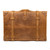 Back view of full grain leather suitcase.