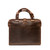 14" Front Door Briefcase in Dark Coffee Brown - Back View