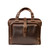 14" Front Door Briefcase in Dark Coffee Brown - Front View
