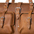 Close-up front view of Saddleback Leather's Deep Pocket Leather Duffle Bag in Tan Brown / Tobacco