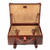 Chestnut medium suitcase in the grandfather collection laid open to show how much space there is and straps to hold anything down. Made by Saddleback